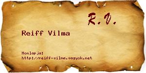 Reiff Vilma névjegykártya